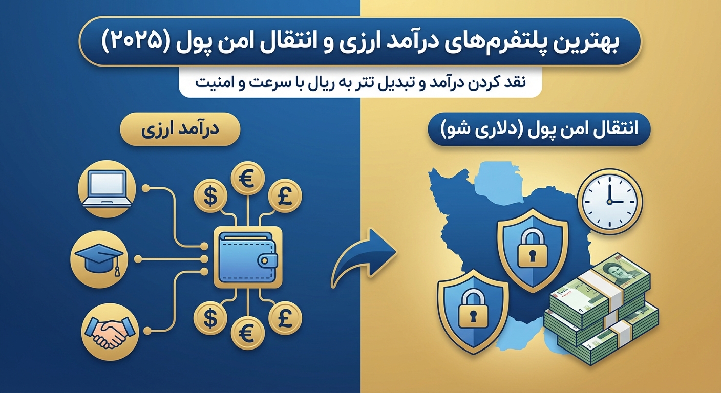 بهترین پلتفرم‌های درآمد ارزی و انتقال امن پول (۲۰۲۵)